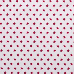 Baumwolle Sterne 15mm weiß/rot