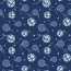 Baumwollpopeline Weihnachten metallic Mosaik Kugeln dunkelblau