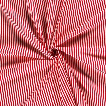 Baumwollpopeline Streifen 5mm - rot