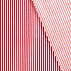 Baumwollpopeline Streifen 5mm - rot