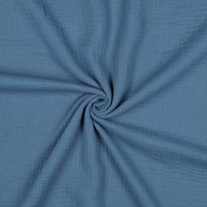 Musselin Uni *Vera*  - indigoblau