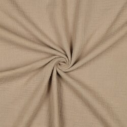 Musselin Uni *Vera*  - dunkelbeige