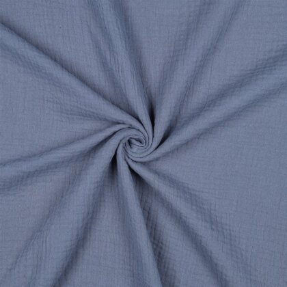 Musselin Uni *Vera*  - jeansblau
