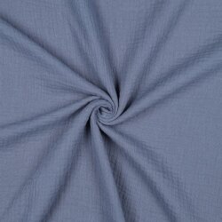 Musselin Uni *Vera*  - jeansblau