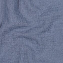 Musselin Uni *Vera*  - jeansblau