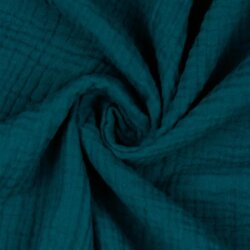Musselin Uni *Gerda* BIO-Organic - dunkelcyanblau