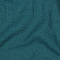 Musselin Uni *Gerda* BIO~Organic - dunkelcyanblau