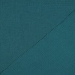 Musselin Uni *Gerda* BIO~Organic - dunkelcyanblau