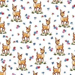 French Terry Digital Tiere - weiß