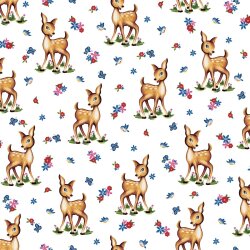 French Terry Digital Tiere - weiß