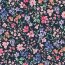 French Terry Digital Blumen - dunkelblau