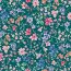 French Terry Digital Blumen - dunkelpetrol