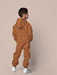 French Terry süsse Löwenköpfe - jeansblau