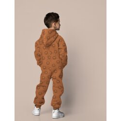 French Terry süsse Löwenköpfe - jeansblau