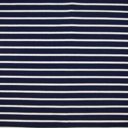 French Terry Streifen - dunkelblau/creme