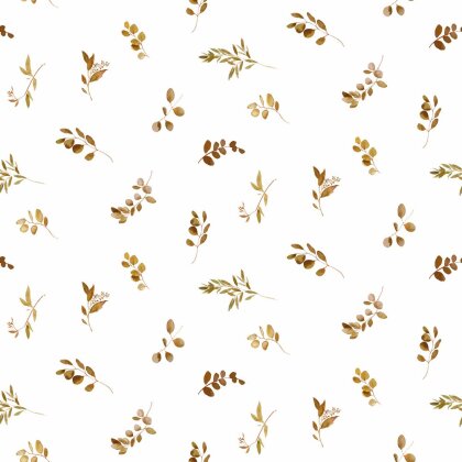Baumwolljersey Digital kleine Zweige - softweiß