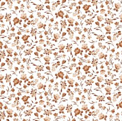 Baumwolljersey Digital Blumen - weiß/apricot