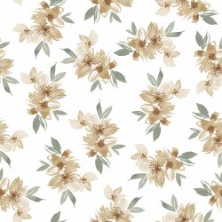 Baumwolljersey Digital Lilienstrauss - softweiß
