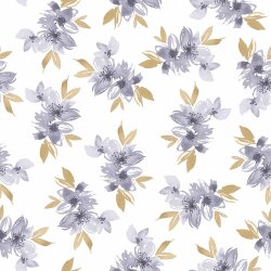 Baumwolljersey Digital Lilienstrauss - softweiß