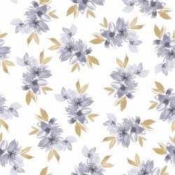 Baumwolljersey Digital Lilienstrauss - softweiß