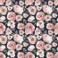 Baumwolljersey Digital Rosen - dunkelblau