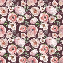 Baumwolljersey Digital Rosen - bordeaux