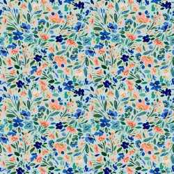 Baumwolljersey Digital Wildblumen - hellmint