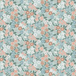 Baumwolljersey Blütenmix - mint