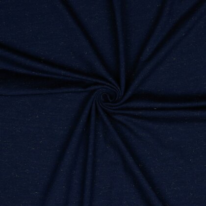 Baumwolljersey  Goldlurex - dunkelblau