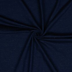 Baumwolljersey  Goldlurex - dunkelblau