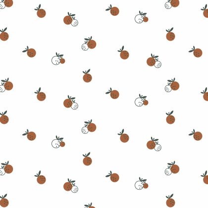 Baumwolljersey Organic Orangen - weiß