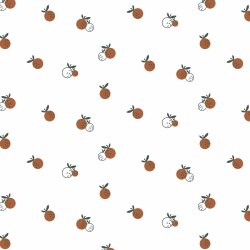 Baumwolljersey Organic Orangen - weiß