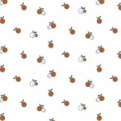 Baumwolljersey Organic Orangen - weiß