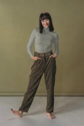 Jacquard_Jersey Streifen - dunkeloliv