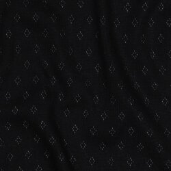 Feinstrickjersey *Vera* Lochmuster - schwarz