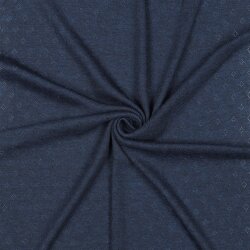 Feinstrickjersey *Vera* Lochmuster - dunkelblaublau meliert
