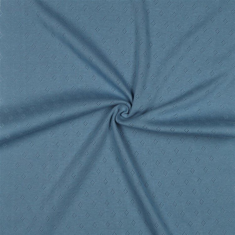 Feinstrickjersey *Vera* Lochmuster - blau