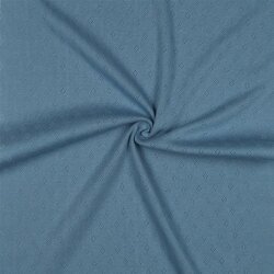 Feinstrickjersey *Vera* Lochmuster - blau