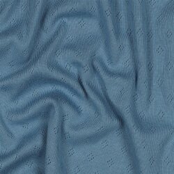 Feinstrickjersey *Vera* Lochmuster - blau
