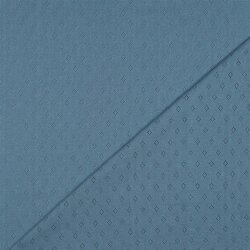 Feinstrickjersey *Vera* Lochmuster - blau