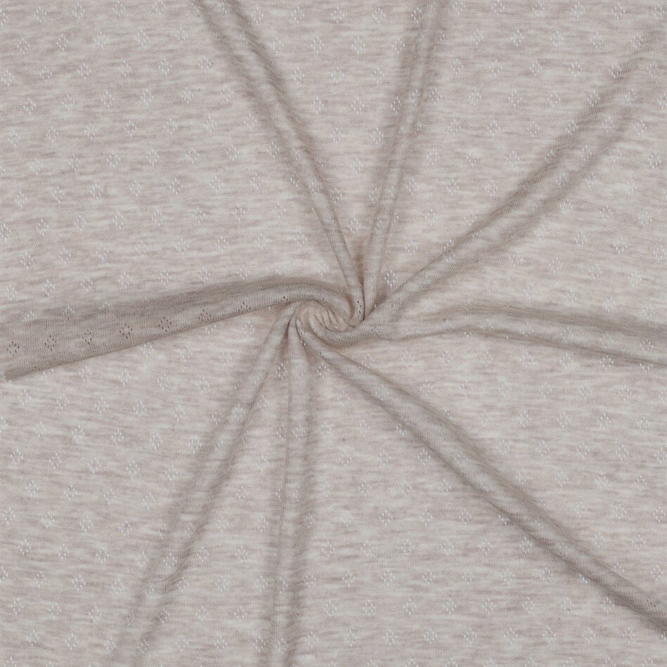 Feinstrickjersey *Vera* Lochmuster - Sand Meliert