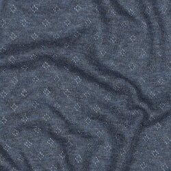 Feinstrickjersey *Vera* Lochmuster - dunkelblau meliert