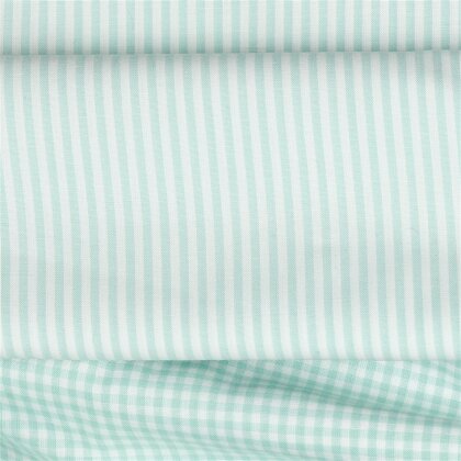 Baumwollpopeline Streifen 3mm, garngefärbt - azurblau