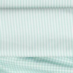 Baumwollpopeline Streifen 3mm, garngefärbt - azurblau