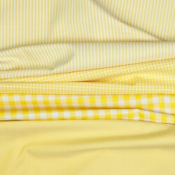 Baumwollpopeline Streifen 3mm, garngefärbt - gelb