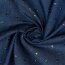 Jeansstoff bunte Glitzerherzen - dunkel jeansblau