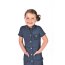 Jeansstoff bunte Glitzerherzen - dunkel jeansblau