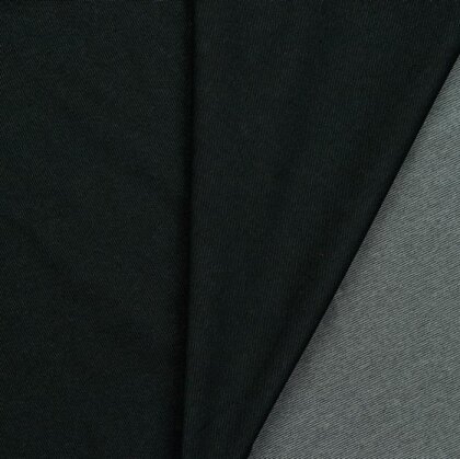Baumwolljersey Jeans-Optik - schwarz