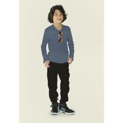 Baumwolljersey Jeans-Optik - schwarz