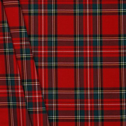 Gabardine Schottenkaro Stretch - rot